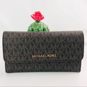 Authentic Michael Kors Jet Set Trifold Long Wallet